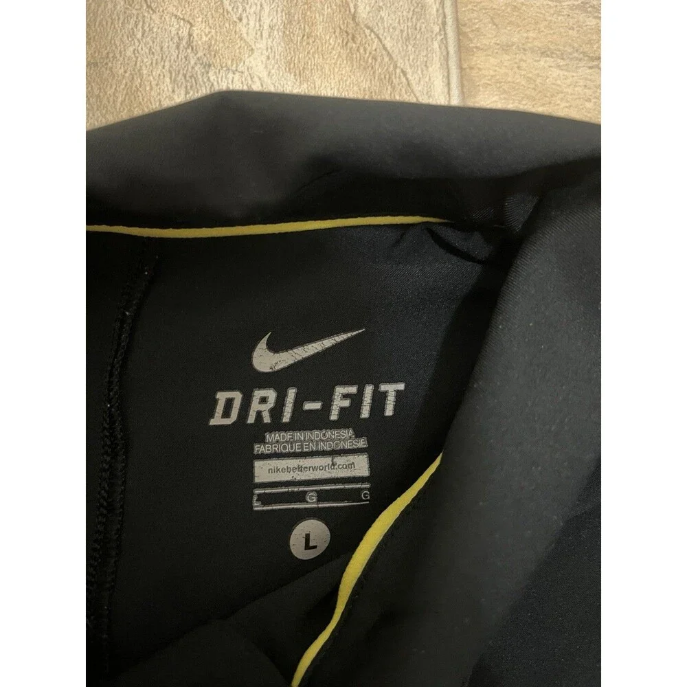 Nike Oregon Ducks Dri-FIT Polo Shirt Mens Large Black Yellow Swoosh Golf Tee